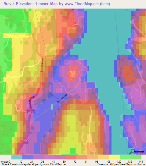 Brevik,Norway Elevation Map