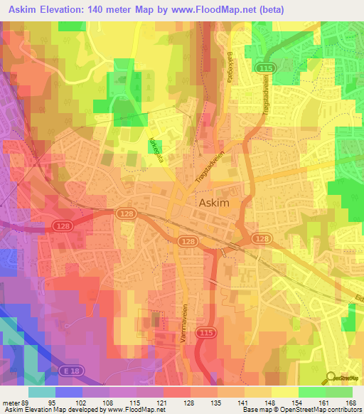 Askim,Norway Elevation Map