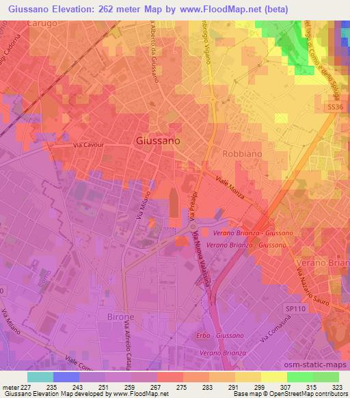 Giussano,Italy Elevation Map