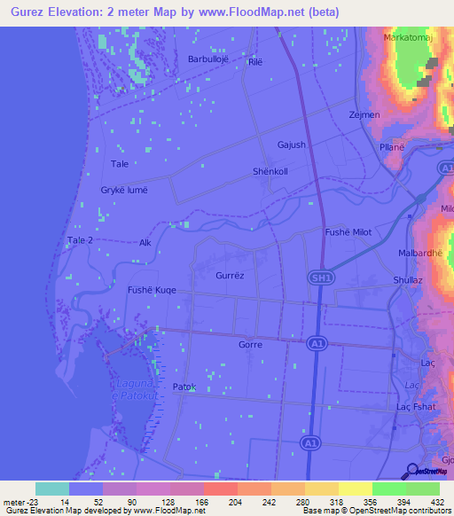 Gurez,Albania Elevation Map