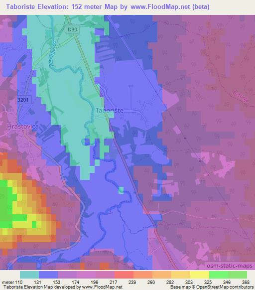 Taboriste,Croatia Elevation Map