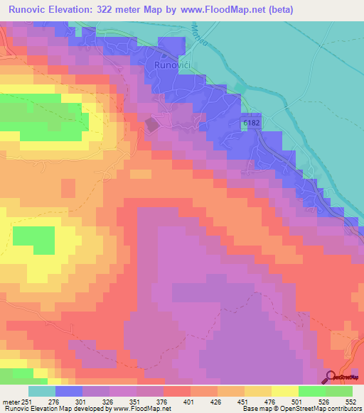 Runovic,Croatia Elevation Map