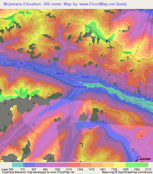 Mojstrana,Slovenia Elevation Map