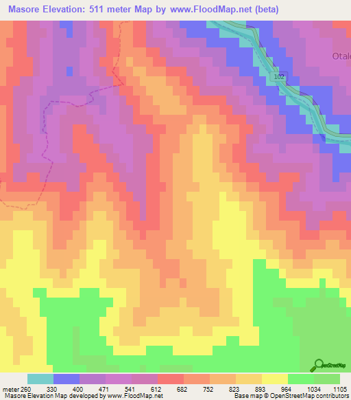 Masore,Slovenia Elevation Map