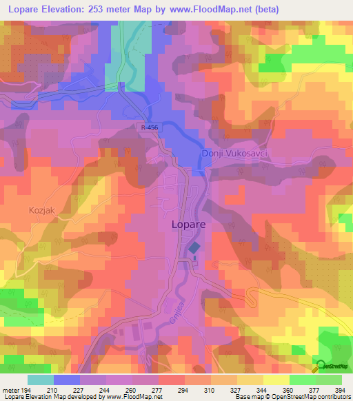 Lopare,Bosnia and Herzegovina Elevation Map
