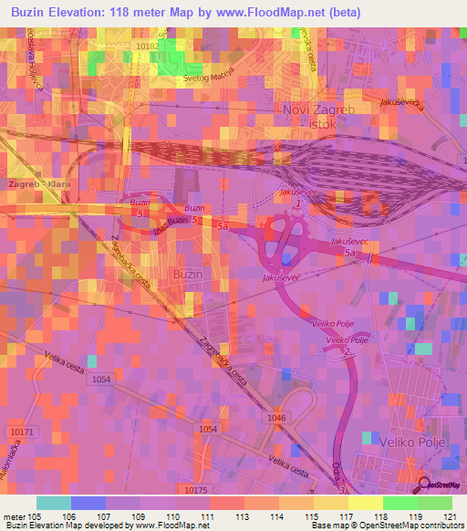 Buzin,Croatia Elevation Map