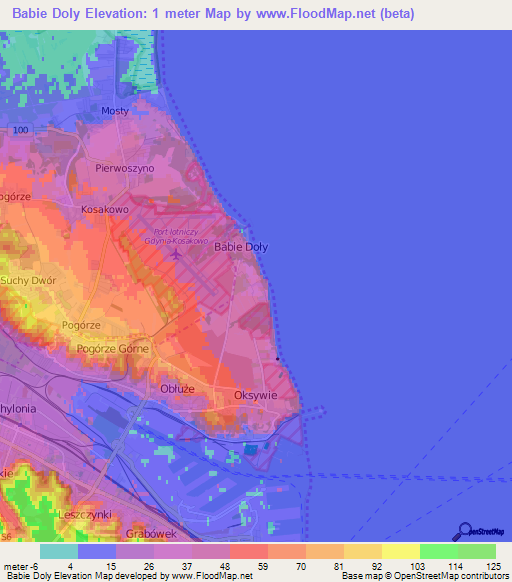 Babie Doly,Poland Elevation Map