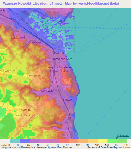 Wzgorze Nowotki,Poland Elevation Map