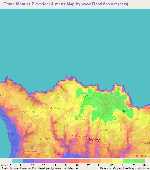 Grand Mourier,Jersey Elevation Map