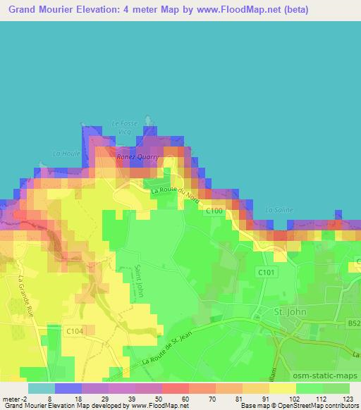 Grand Mourier,Jersey Elevation Map