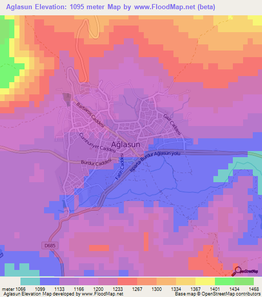 Aglasun,Turkey Elevation Map
