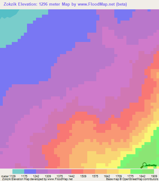 Zokzik,Ethiopia Elevation Map