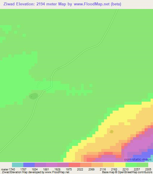 Ziwad,Ethiopia Elevation Map