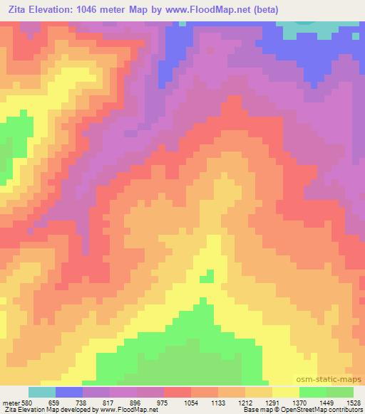 Zita,Ethiopia Elevation Map