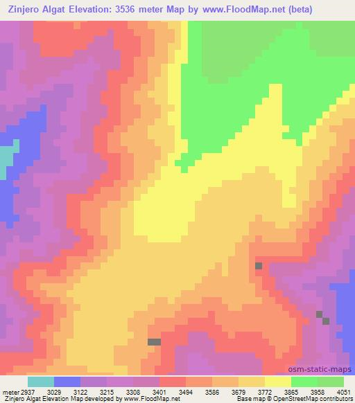 Zinjero Algat,Ethiopia Elevation Map