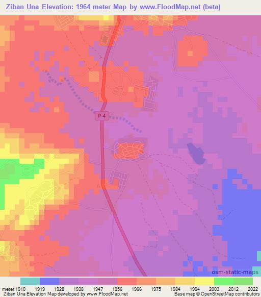 Ziban Una,Eritrea Elevation Map