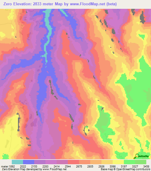 Zero,Ethiopia Elevation Map