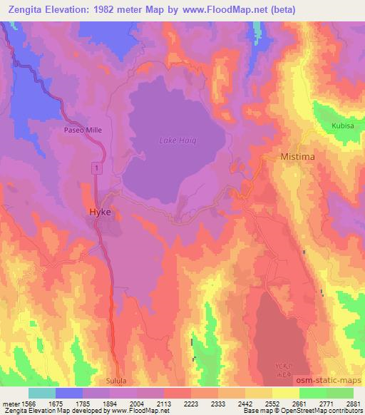 Zengita,Ethiopia Elevation Map