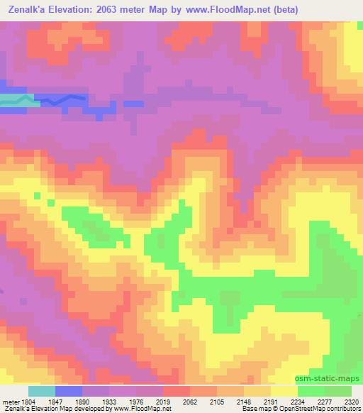 Zenalk'a,Ethiopia Elevation Map
