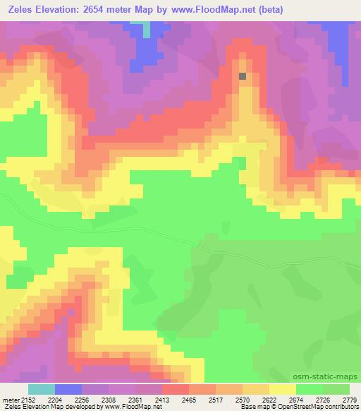 Zeles,Ethiopia Elevation Map