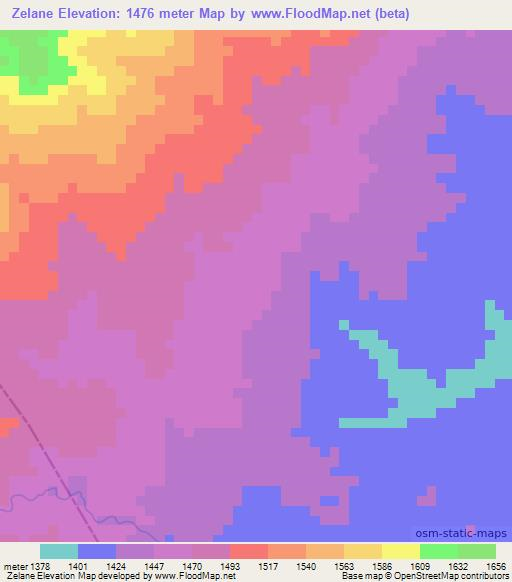 Zelane,Ethiopia Elevation Map