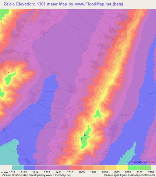 Ze'ala,Ethiopia Elevation Map