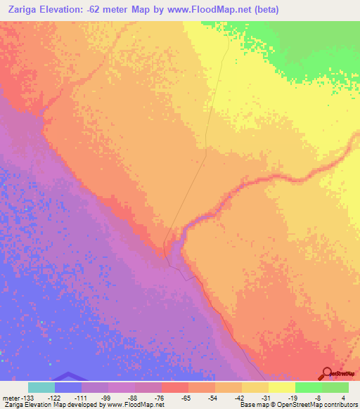 Zariga,Eritrea Elevation Map