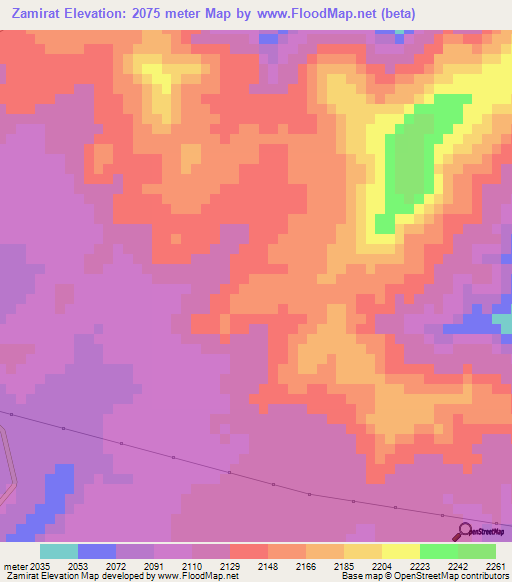 Zamirat,Ethiopia Elevation Map