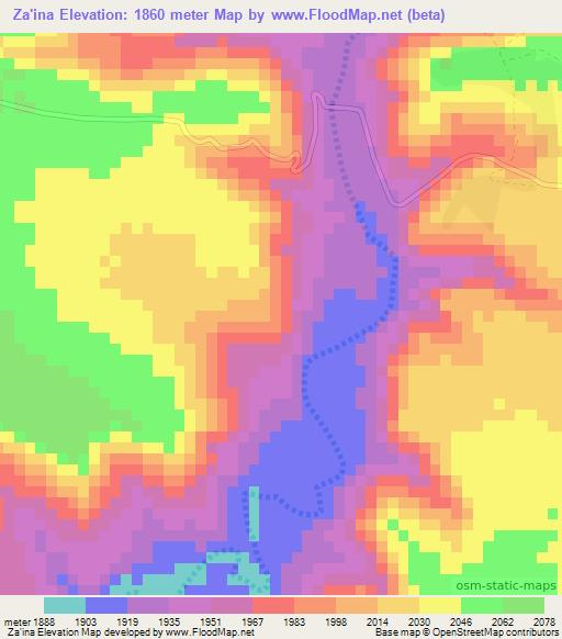 Za'ina,Ethiopia Elevation Map