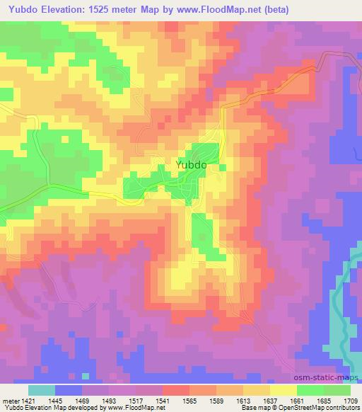 Yubdo,Ethiopia Elevation Map