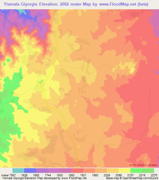 Yismala Giyorgis,Ethiopia Elevation Map