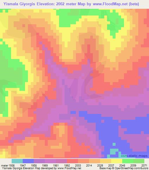 Yismala Giyorgis,Ethiopia Elevation Map