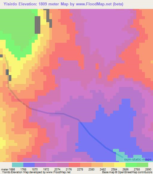 Yisirdo,Ethiopia Elevation Map