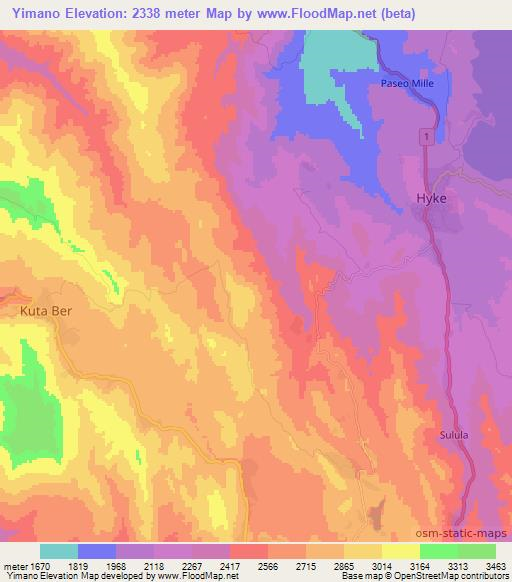 Yimano,Ethiopia Elevation Map