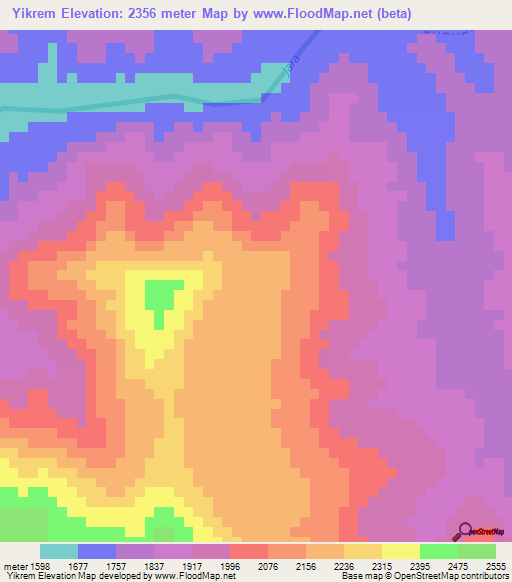 Yikrem,Ethiopia Elevation Map