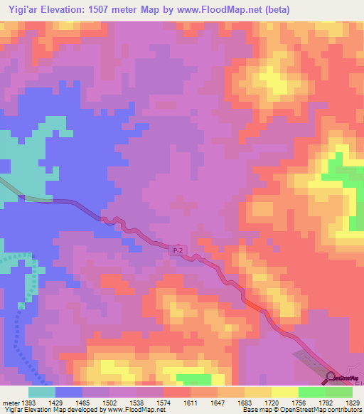 Yigi'ar,Eritrea Elevation Map