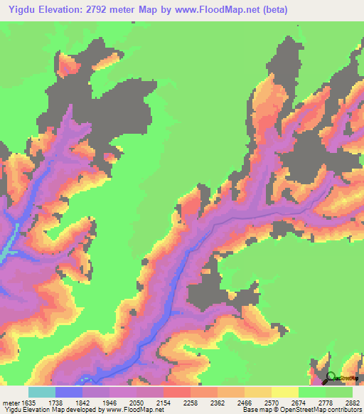 Yigdu,Ethiopia Elevation Map