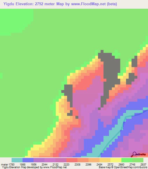 Yigdu,Ethiopia Elevation Map