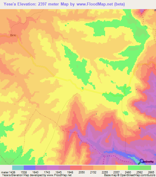 Yese'a,Ethiopia Elevation Map