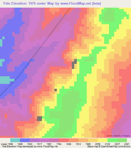 Yele,Ethiopia Elevation Map