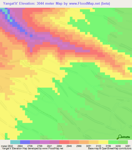 Yangat'it',Ethiopia Elevation Map