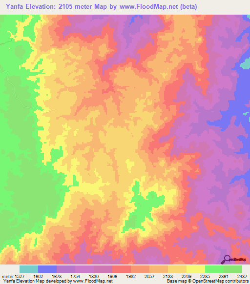 Yanfa,Ethiopia Elevation Map