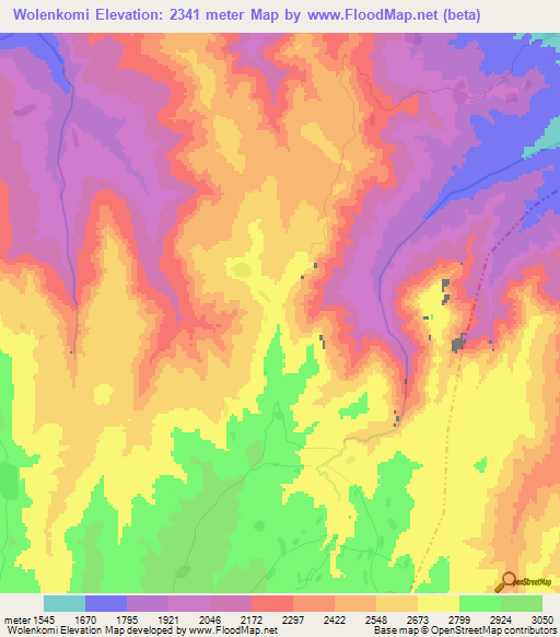 Wolenkomi,Ethiopia Elevation Map