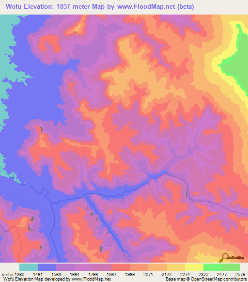 Wofu,Ethiopia Elevation Map
