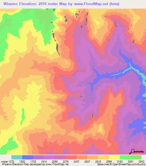 Wisemo,Ethiopia Elevation Map