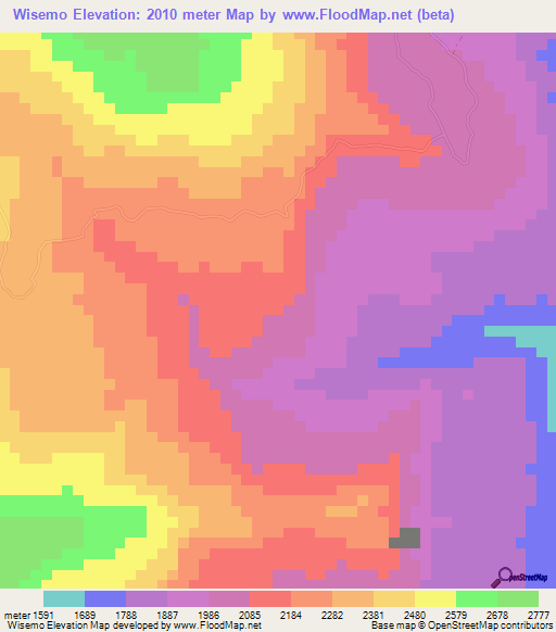 Wisemo,Ethiopia Elevation Map