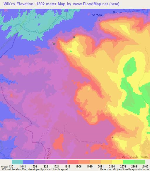Wik'ro,Ethiopia Elevation Map