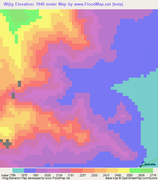 Wijig,Ethiopia Elevation Map