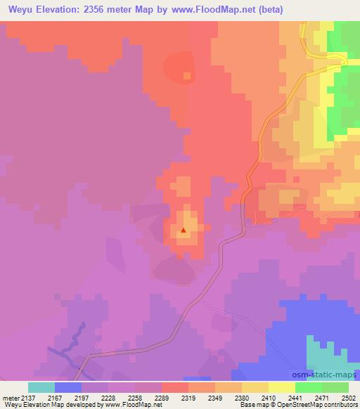 Weyu,Ethiopia Elevation Map