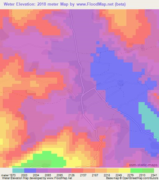 Weter,Ethiopia Elevation Map